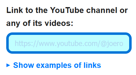 Edit box for entering the feed link